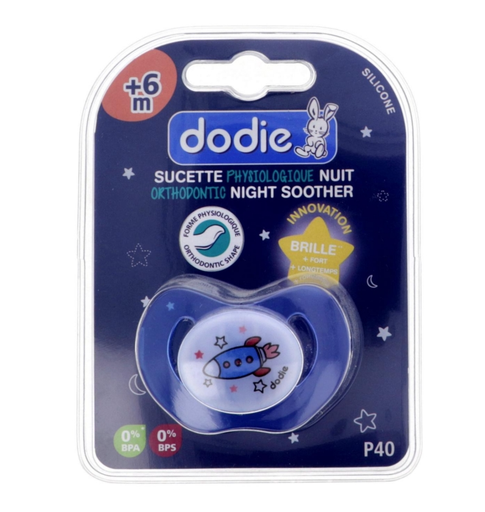 Dodie sucette physiologique +6M nuit (Bleu)