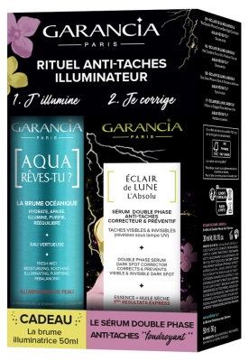 [844FgT8434756] Garancia Éclair de Lune l'Absolu Double-Sérum Anti-Taches Correcteur et Préventif 30 ml + Aqua Rêves-Tu La Brume 50 ml Offerte