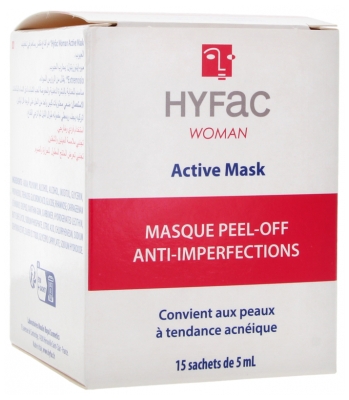[844FgT8441346] Hyfac Woman Active Mask Masque Peel-Off Anti-Imperfections 15 Sachets
