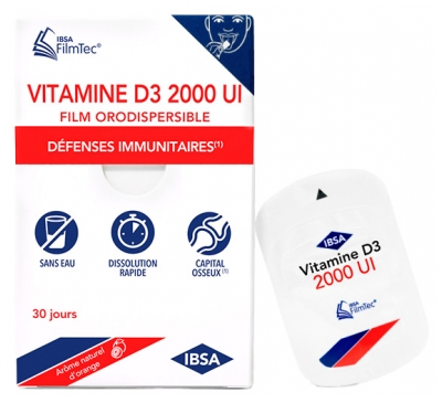 [844FgT8441351] IBSA Vitamine D3 2000 UI 30 Films Orodispersibles