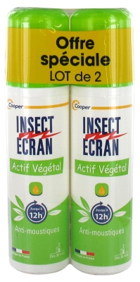 [844FgT8441602] Insect Ecran Actif Végétal Anti-Moustiques Lot de 2 x 100 ml